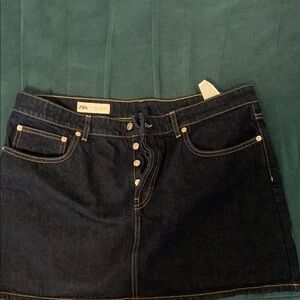 Zara Dark Blue Denim Mini Skirt